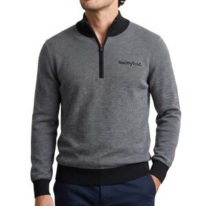 Brooks Brothers Men's Size XL Quarter Zip Grey Merino Wool Smithfield Sweater‎